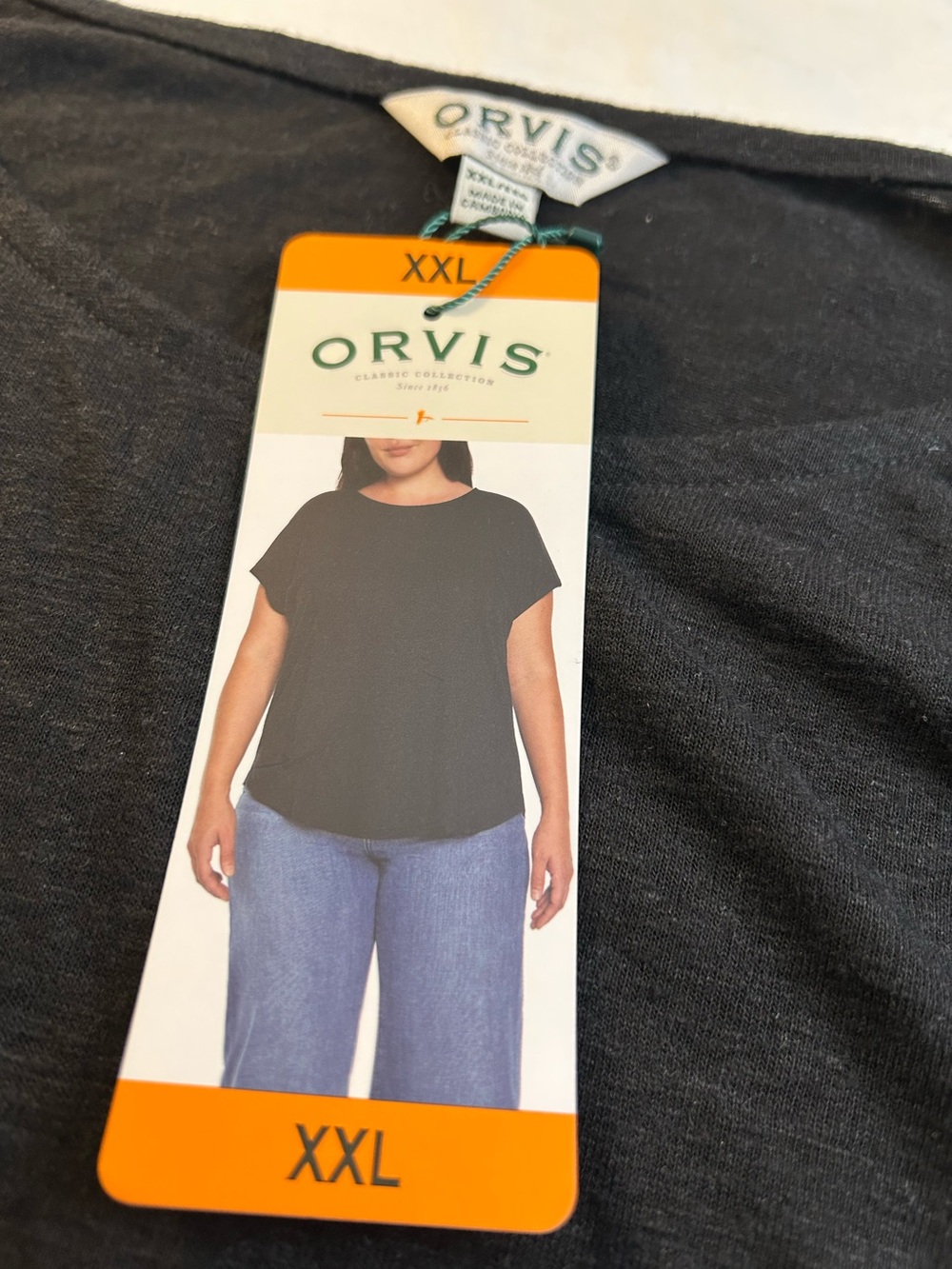 Orvis Women's Black Short Sleeve Tee - Classic Fit NWT  Size XXL